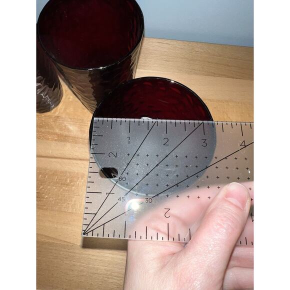 Arcoroc France Glasses Tumblers Ruby Red Vercors Hammered 4 Vtg - Picture 12 of 12